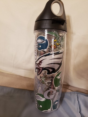 2016 NFL Philadelphia Eagles Retro Logos 24 OZ CUP w Flip Lid Tervis Tumbler - Picture 5 of 12