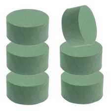 6 Pack Floral Foam Round 3 Inch Small Green Wet Dry Florist Plant Artificial