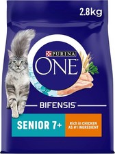 Purina ONE Senior 7+ Chicken Dry Cat Food 2.8kg Pack of 4 for Adult Cats 8.86 per kilo