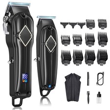 Pro Cordless Hair Clippers T Blade Trimmer Kit for Men Electric Cutting Machine