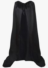 Extra Large Cosplay Black Tie In Front Cape Full Length