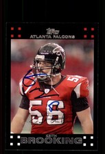 Signed Football Card Auto Keith Brooking 2007 Topps #267 Atlanta Falcons