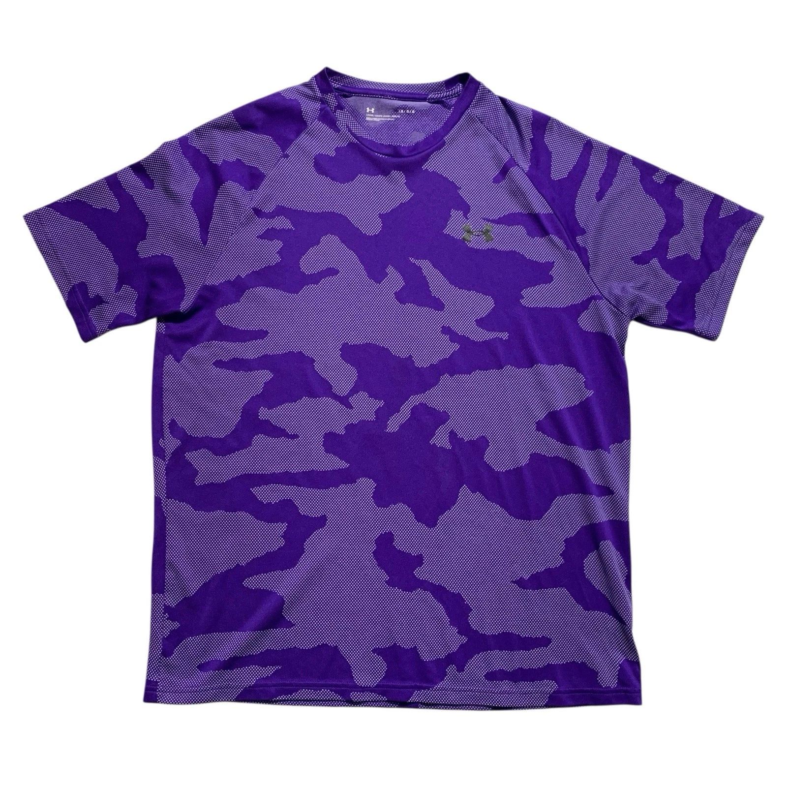 Under Armour Purple Camo Jacguard Size L Shirt Gym Running Training Activwear