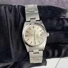 #22 Rolex 34mm OysterDate Precision Silver Dial Vintage Steel Men's Watch 6694