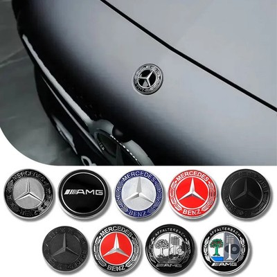 57mm Aluminum ABS Car Flat Hood Emblem Sticker Front Badge For Mercedes Benz AMG