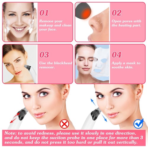 Facial Pore Blackhead Remover Vacuum Face Cleaner Blackhead Extractor 5 Probes - Picture 10 of 17