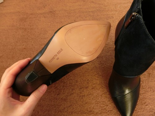 Kenneth Cole Negro Cuero y Gamuza Corto Invierno Botines Tacones Cono, 36/3 - Imagen 7 de 10