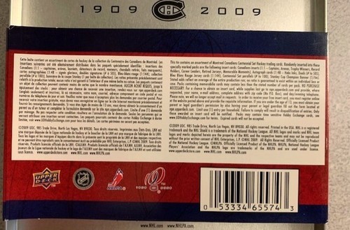 2008-09 Upper Deck Montreal Canadiens Centennial Empty Tin Box - 9" x 5" x 2" - Picture 11 of 11