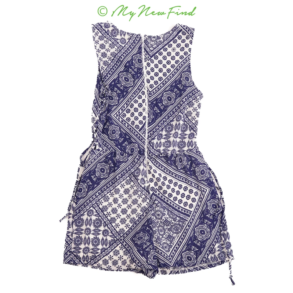 Mameluco Mimi Chica Nordstrom Juniors Talla S Corbatas Laterales Sin Mangas Azul Informal B63 Foto 2 de 2