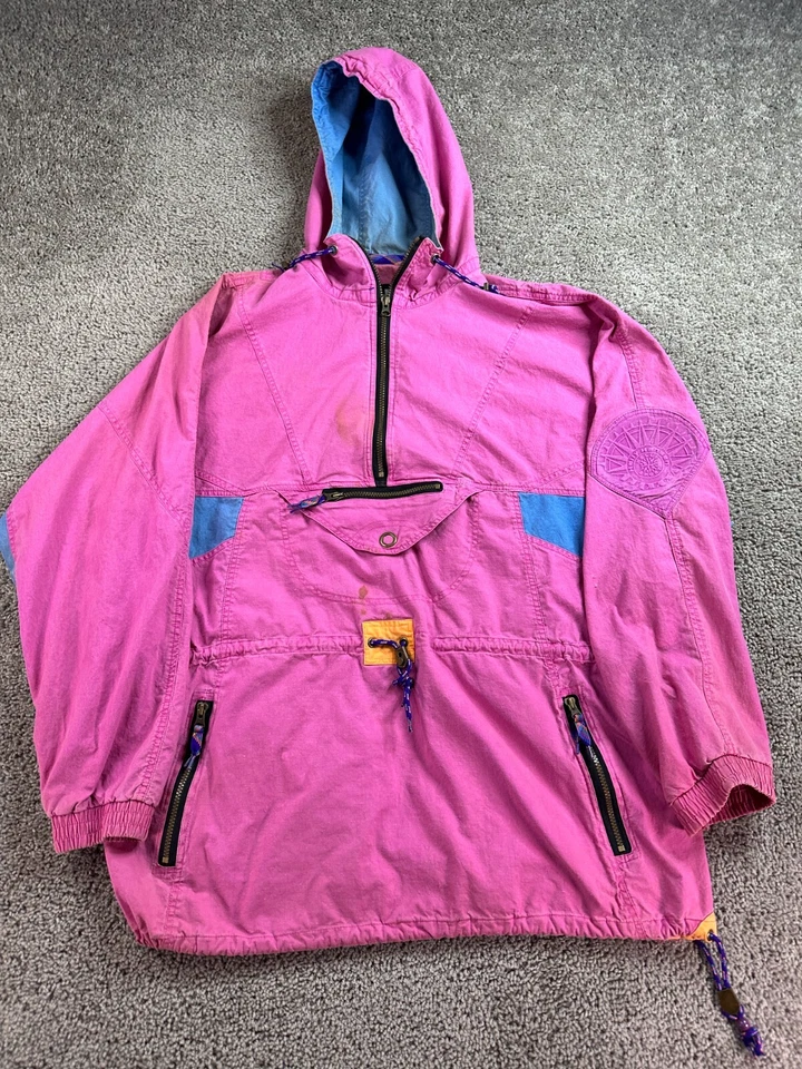 VINTAGE Helly Hansen Jacket Women's XL Pink Ski Parka Colorblock Pullover Coat - Image 2 of 4