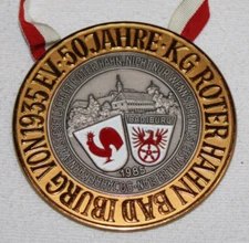 vintage 1985 German carnival orden medal KG Roterhahn Bad Iburg Von 1935 EV