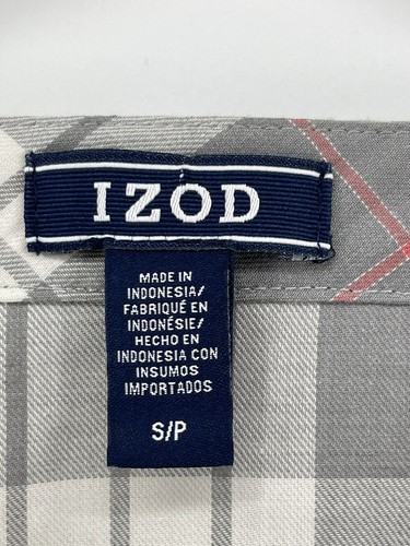 IZOD Womens V Neck 3/4 Sleeve Blouse Top Shirt Size S Small Gray Pink Plaid - Picture 4 of 9