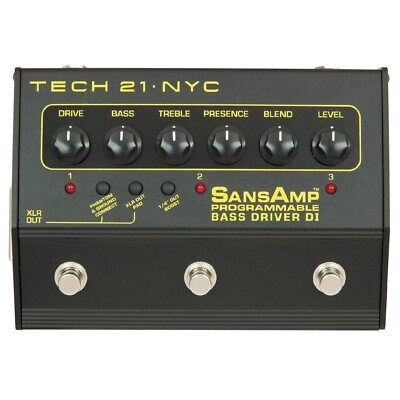Used Tech 21 SansAmp Programmable Bass Driver DI Bass Guitar Pedal