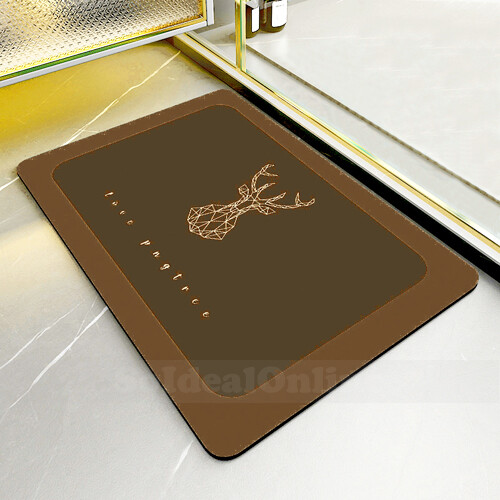 Non Slip Bath Mat Absorbent Diatomaceous Earth Deer Floor Quick Dry Rug Carpet - Picture 16 of 19