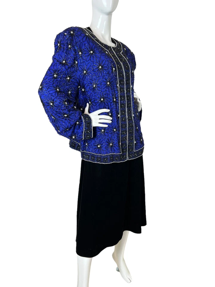 De Colección Papell Boutique Noche 2 Piezas Chaqueta con Cuentas y Terciopelo Halter Vestido Para Mujer 3X Foto 2 de 4