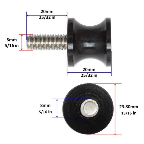 8mm Slider CNC Black For Honda Suzuki GSXR Micro Swingarm Stand Spools Lift - Foto 2 di 2
