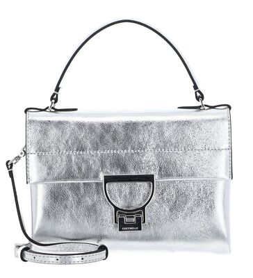 COCCINELLE Arlettis Smooth Metal Handbag Handtasche Tasche Silver silberfarben