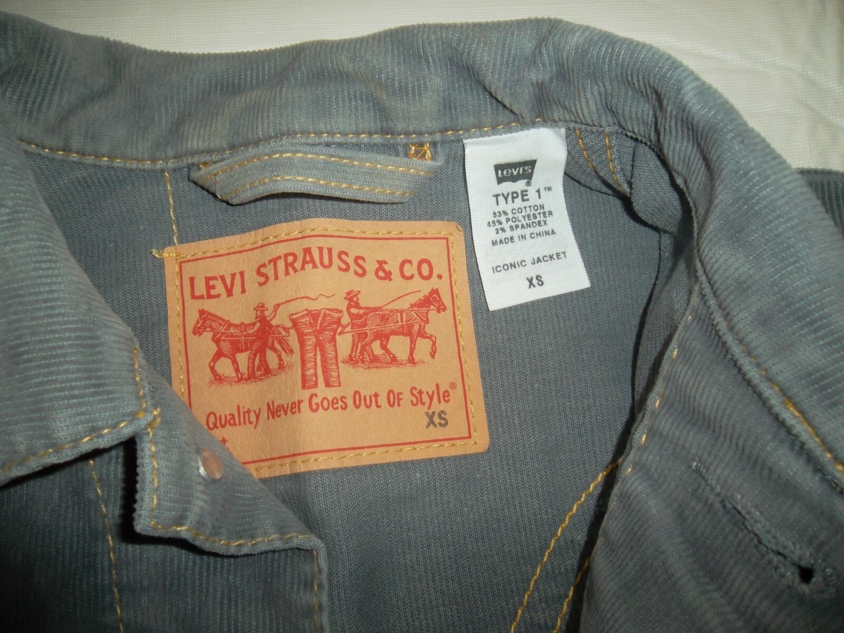 Levi's Type 1 Iconic Western Corduroy Gray Tracker Jacket