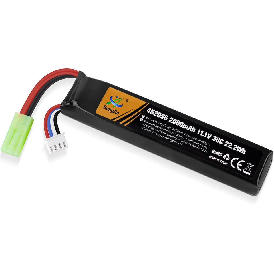 11.1V 2000mAh 30C Airsoft LiPo Battery with Mini Tamiya plug for AK47 AEG Rifle - Image 4 of 4