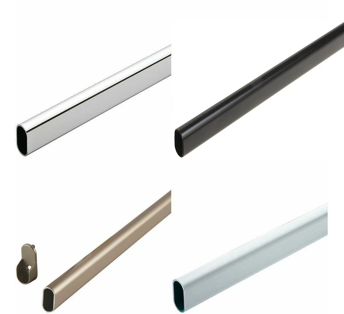 Top Shelf Hardware Oval Closet Rod w 2 End Supports Pick your