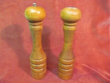VINTAGE 11 3/4" WOOD SALT SHAKER  PEPPER MILL