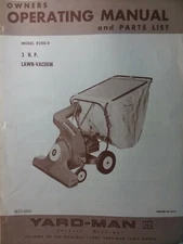 Yard-Man 8200-0 Gasoline Power 3 hp Walk Behind Lawn Vacuum Owner & Parts Manual