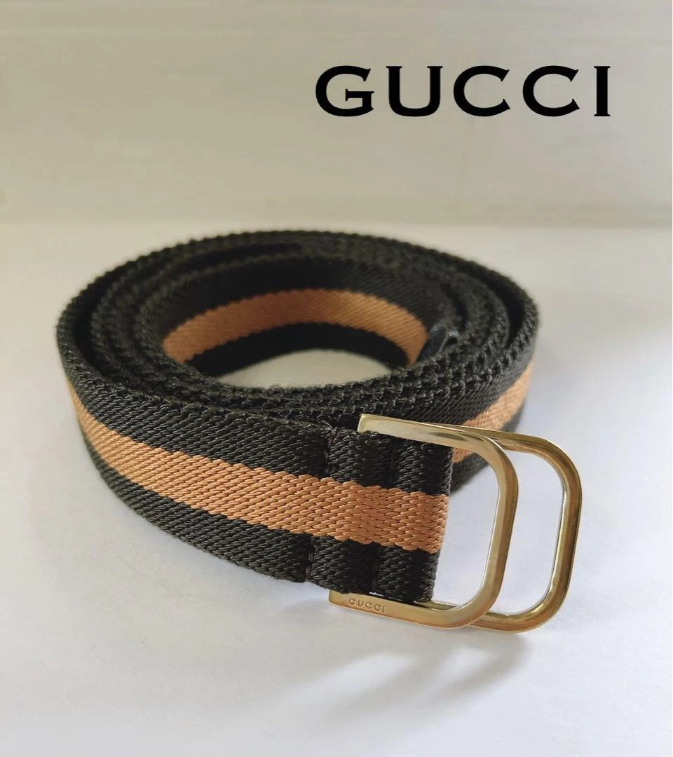 Gucci Authentique Ceinture Tissu Marron Occasion Homme Mode Accessoire