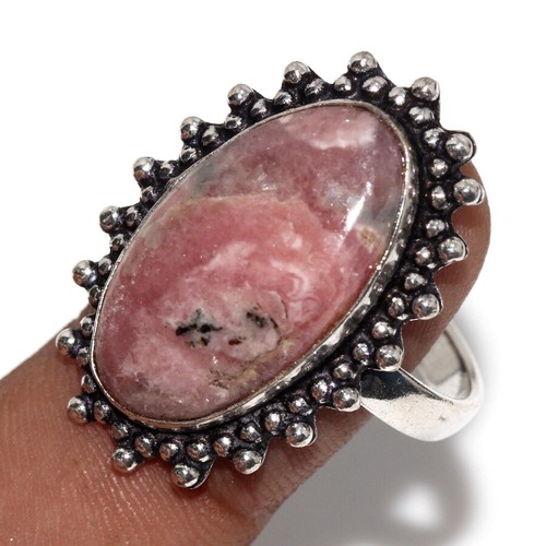 925 Silver Plated Pyrite In Rhodochrosite AntiqueRing Jewelry Size US 11 JW