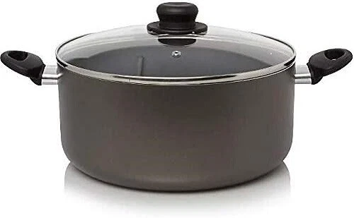 AZS Stock Pot Non Stick Large Casserole Pot - Cooking Pot Grey 24cm,28cm,32cm