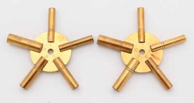 5-in-1 Clock Winding Key Winder Set of 2 Even and Odd 5 Prong Sizes 2 Thru 11