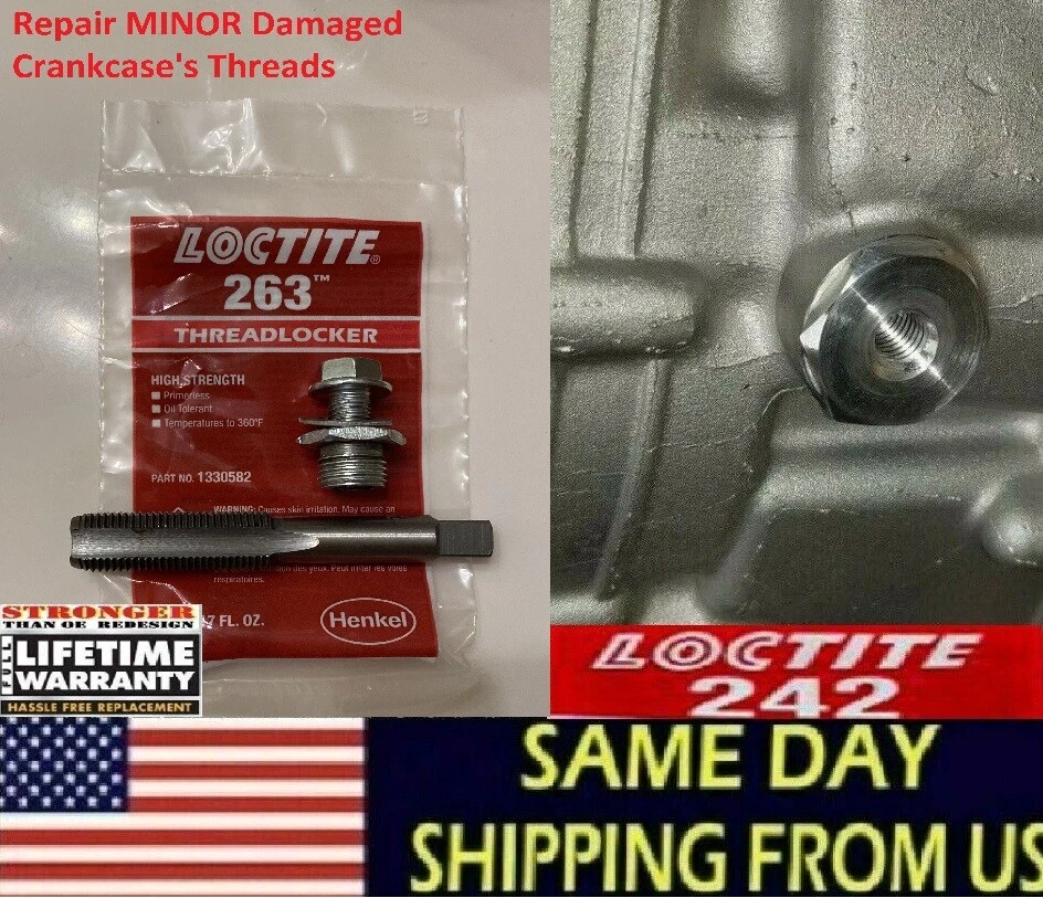 Yamaha Raptor 700 Reducer OIL DRAIN PLUG Bolt AFTER Minor Thread stripped Repair - Image 4 of 4