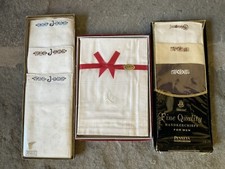 VINTAGE 1950s Handkerchiefs For Men in box - set of 3