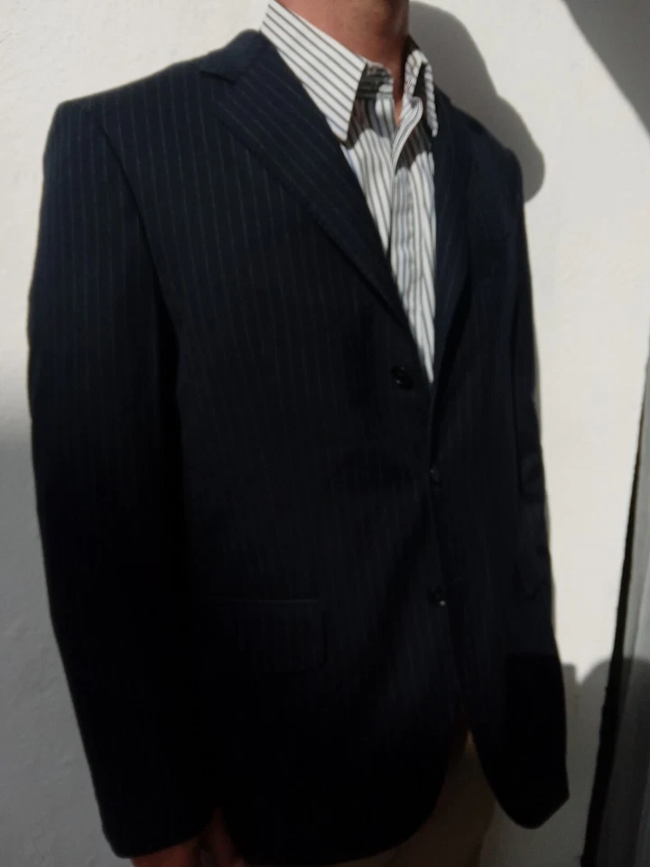 Boglioli Mens Grey Pinstripe Jacket Size 42 UK Made In Italy RRP £500 - Image 4 of 4