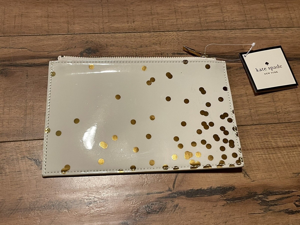 kate spade cream nylon logo pouch with gold-tone emblem kate spade new york Crossbody Beige Bags & Handbags for  main image 3