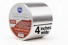 IPG UL723 Aluminum Foil Tape 4" x 50 Yds Heavy Duty Heat HVAC Duct Repair Silver