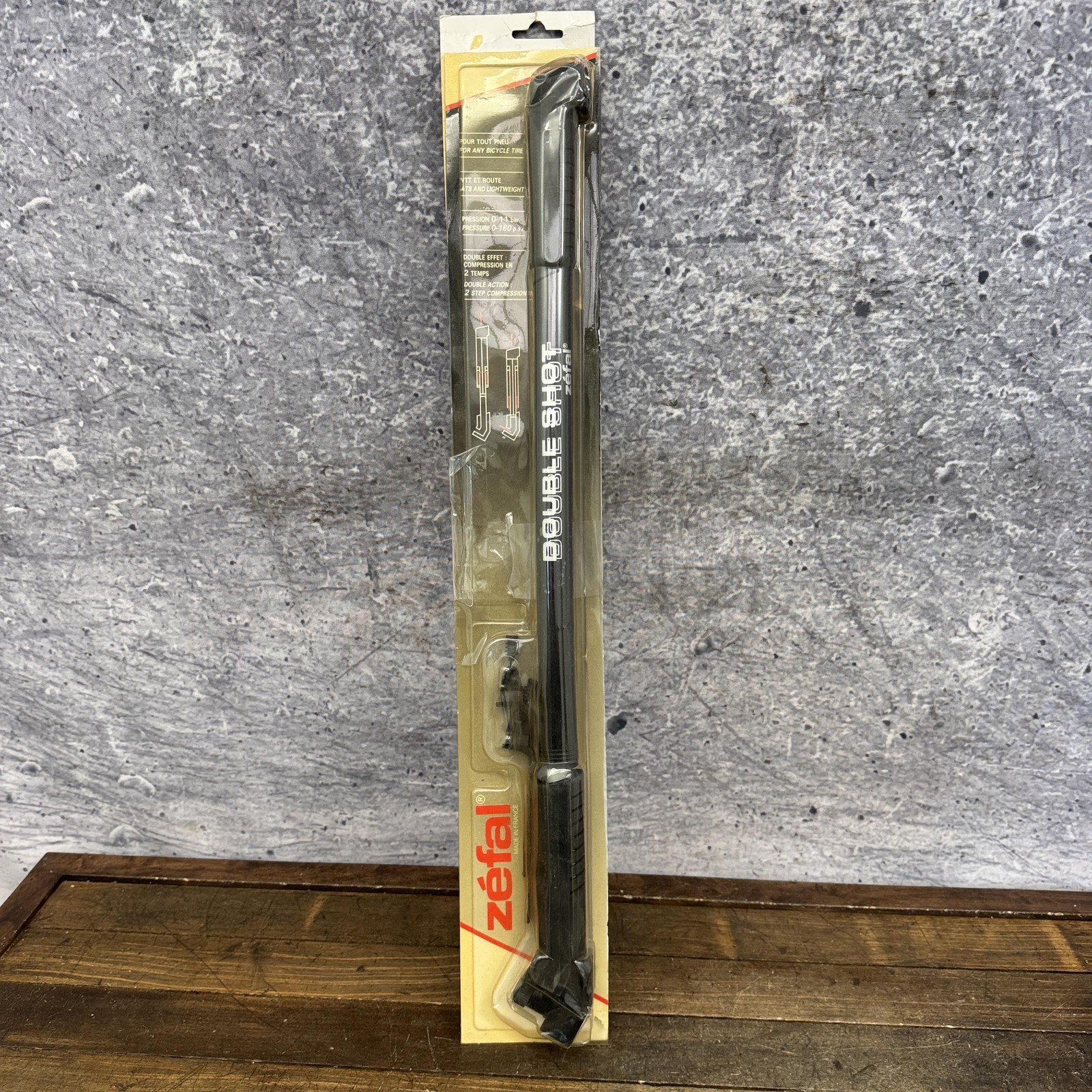 Zefal Double Shot Frame-Fit Bike Pump NOS Dual Action Presta Schrader France