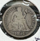 1891-O Seated Liberty Dime Nice Original Fine CHRC