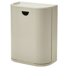 IKEA GÅRDSBUTIK Plastic Bin with Lid & Wall Bracket Waste Sorting Grey-Beige 21L