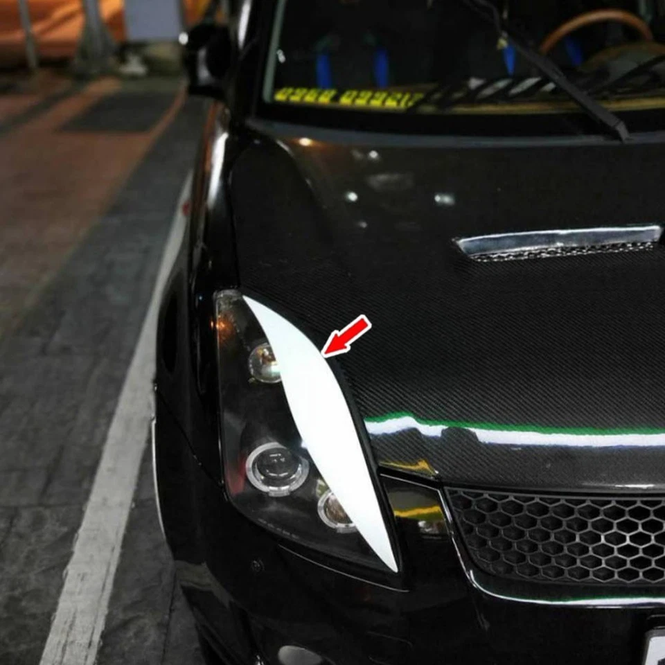 Glossy Black Front Headlight Eyebrow Eyelids For SUZUKI SWIFT 2th 2004-2010 - Image 4 of 4