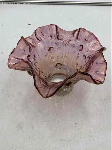Fenton Purple Cabbage Rose Iridescent Glass Decorative Fairy Lamp Shade
