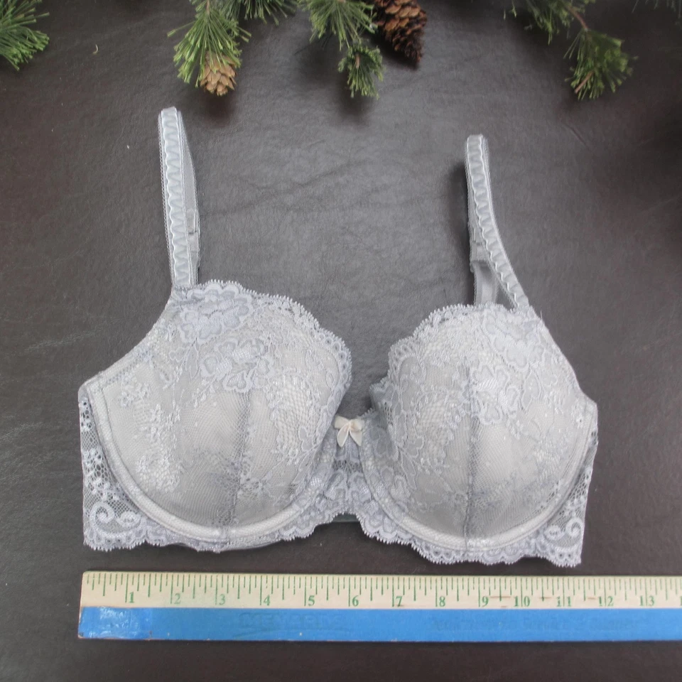 Sujetador Victoria's Secret para mujer 32DD forrado de encaje demi con aros lazo floral íntimo Foto 2 de 4