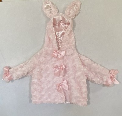 Bearington Bunny Baby Pink Easter Coat Rabbit Fur Satin Barbiecore Coat 12-24 M