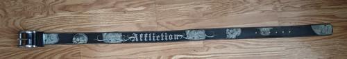 Cinturón AFFLICTION PARA HOMBRE cuero genuino tachonado talla MED roca gótica - Imagen 7 de 9