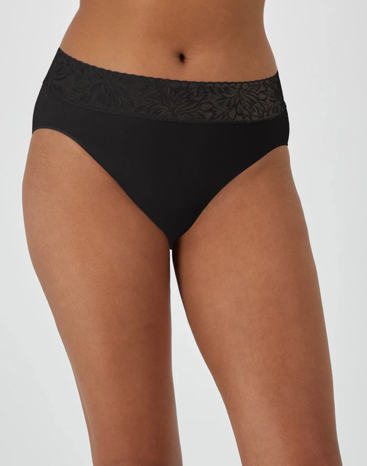 Bali Modern Seamless Lace Trim Hi-Cut Underwear Women's