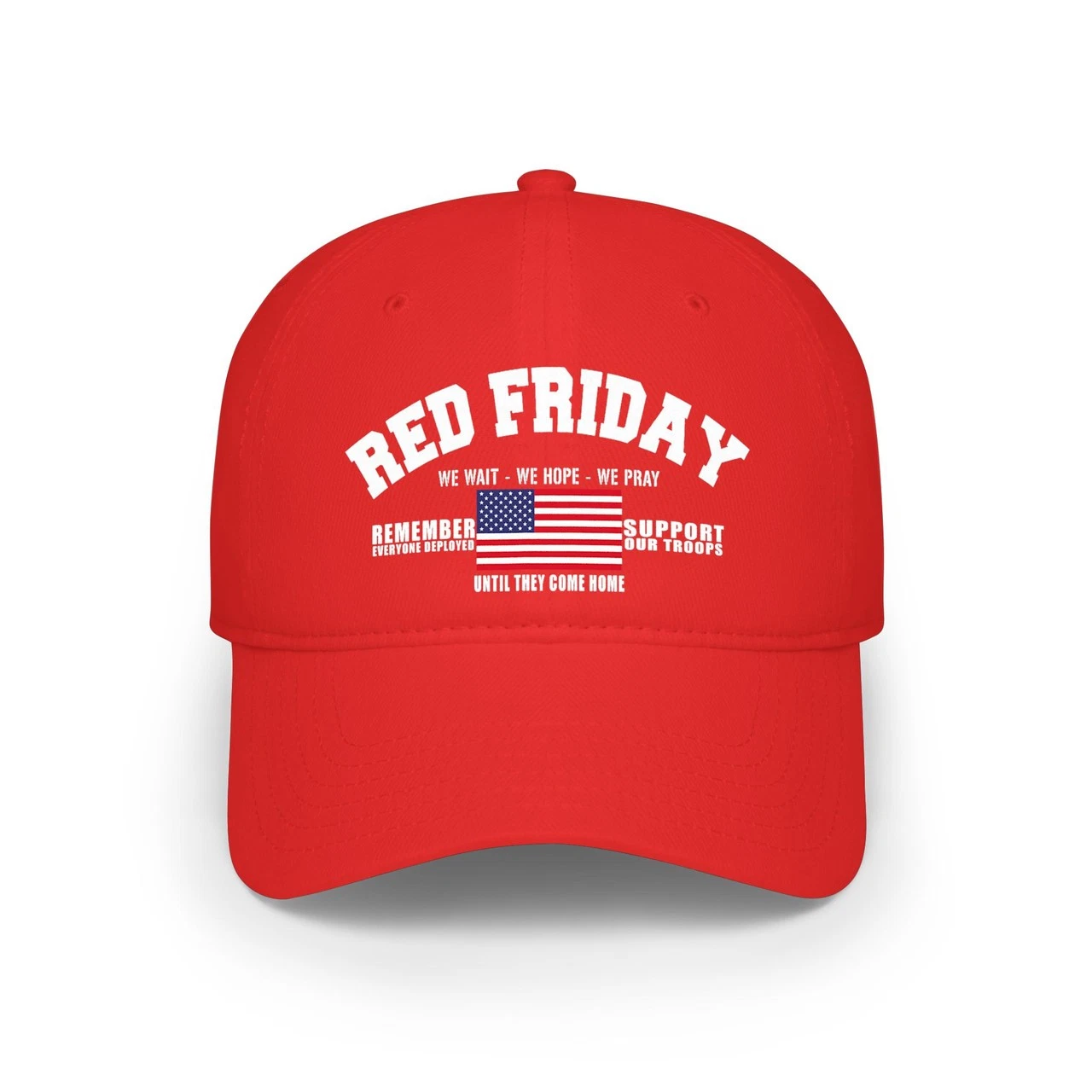 RED Remember Everyone Deployed USA Patriotic Military USA Flag Tribute Low