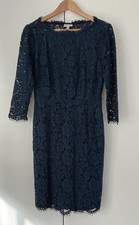 Jigsaw Womens Dress Size 10 Teal Blue Lace Party Evening Occasion