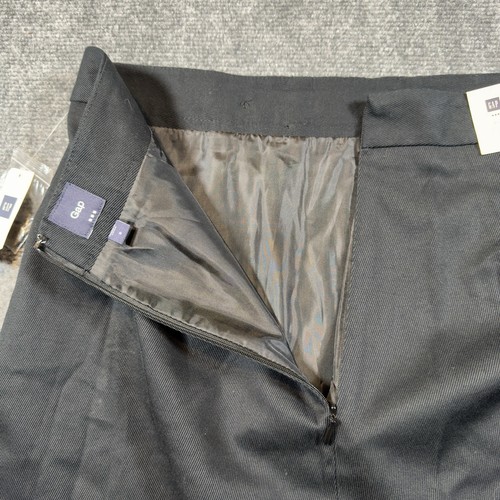 GAP Women's Black Skirt NEW Size 8 Full Lined Zipper at Waist Buttons NWT - Picture 9 of 14