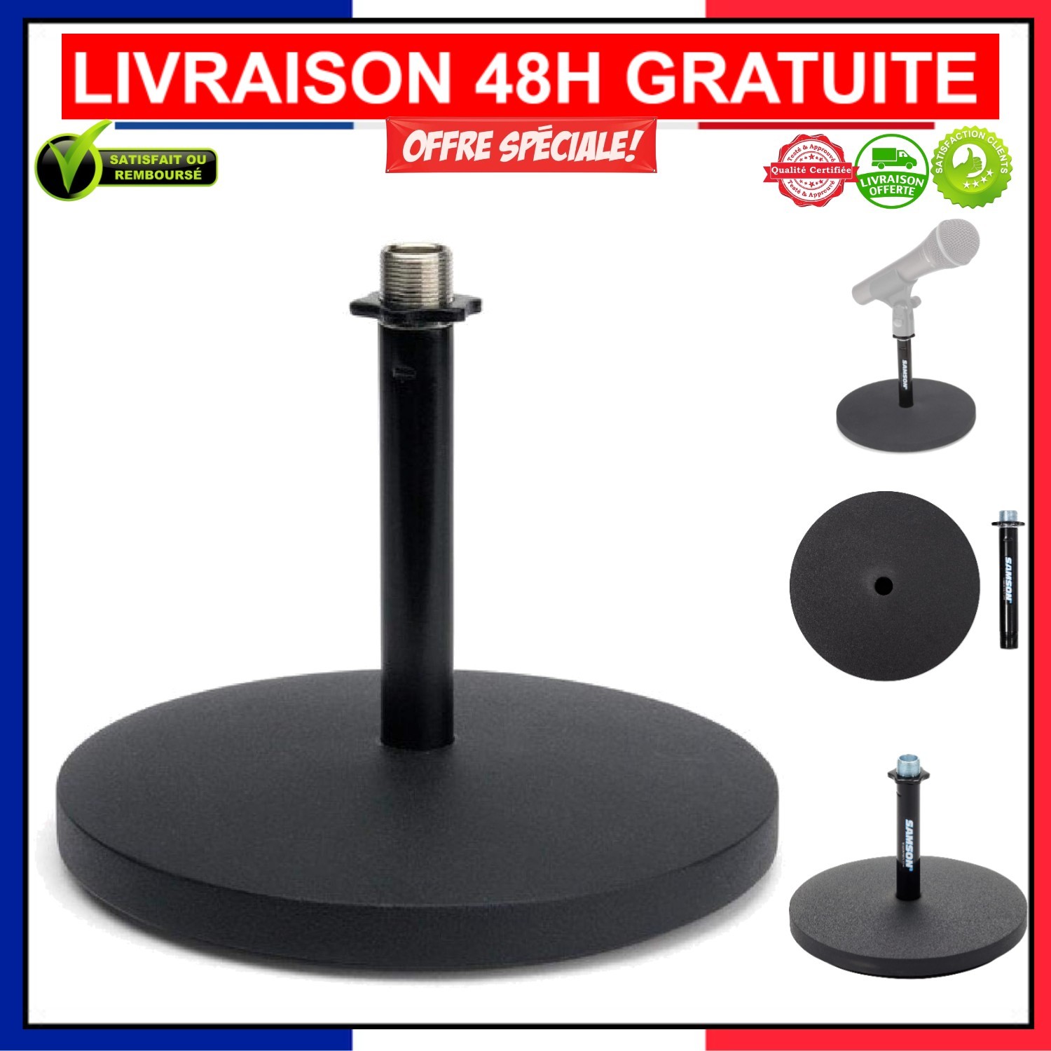 Samson MD5 support micro de bureau à base métallique stable contre les vibrations