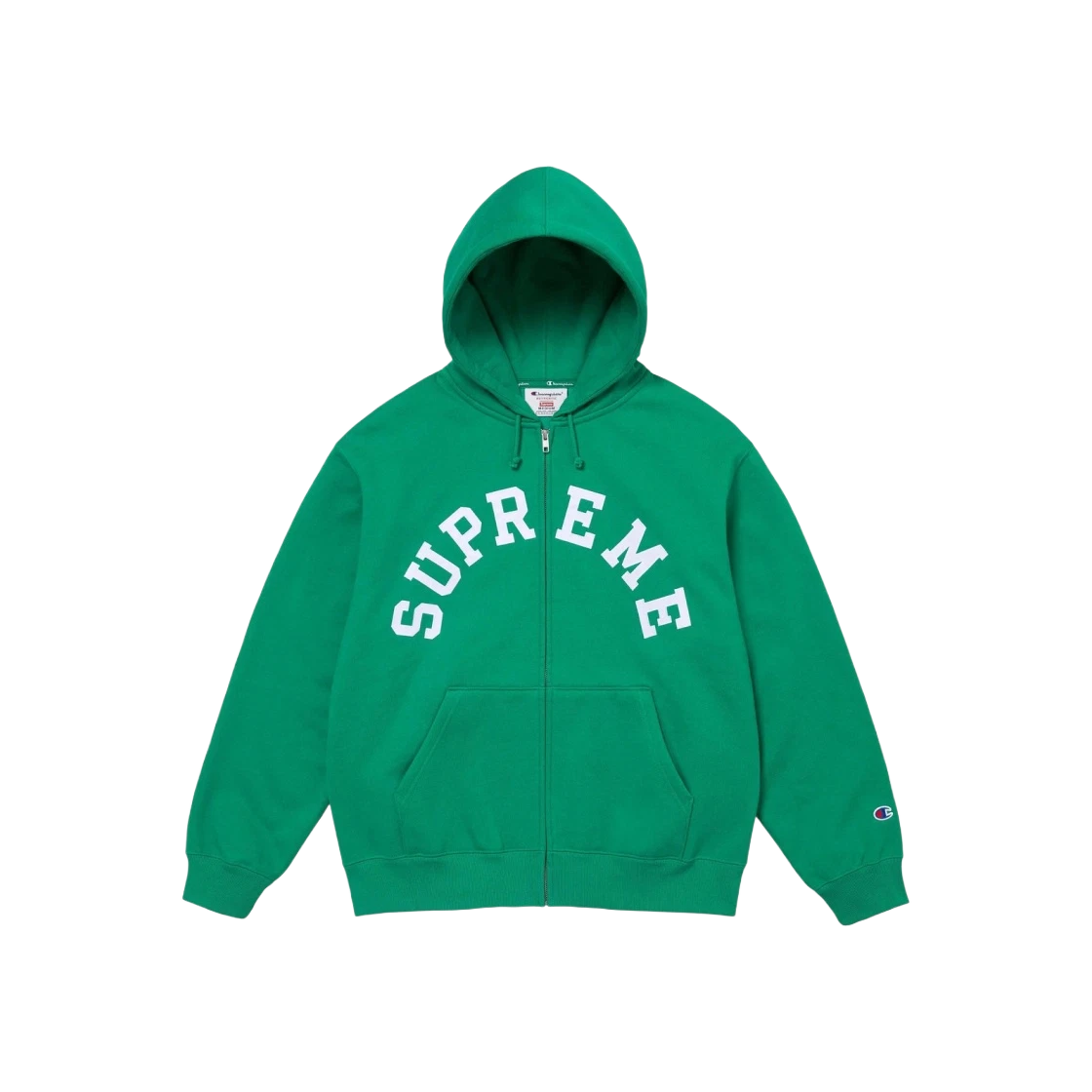 Sweat à capuche zippé Supreme x Champion vert   24SS