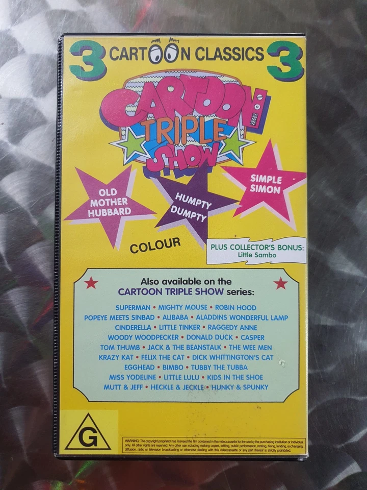 Cartoon Triple Show - 1992 Classic Kids Children's Cartoons VHS Video Tape - Image 4 of 4